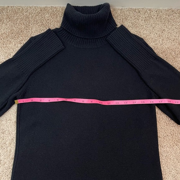Athleta 2023 Alpine Size XS Turtleneck Long Sleeve Knit Sweater Dress in Black - Picture 13 of 16